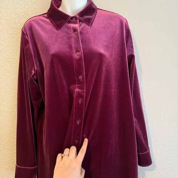 Soft Surroundings Velvet Boyfriend Tunic Shirt - Picture 8 of 9